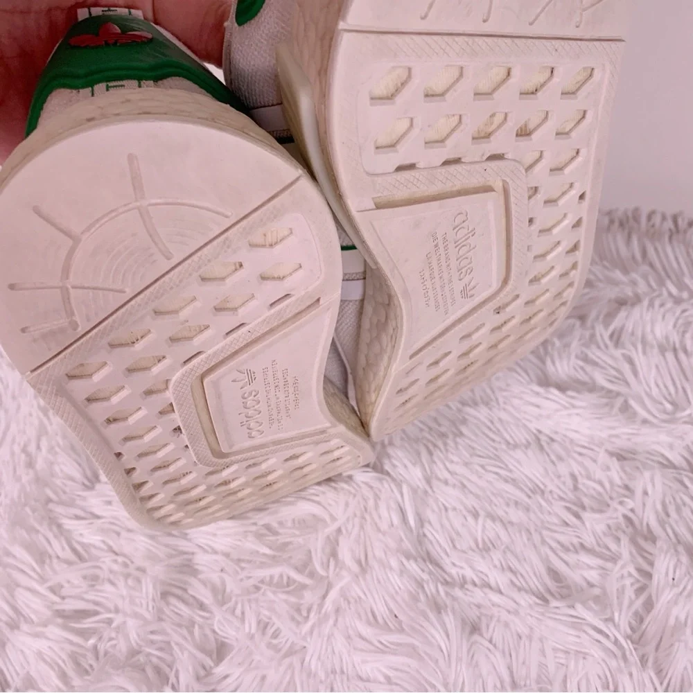 Adidas Kids White,‎ Red, and Green nmd Sneakers
